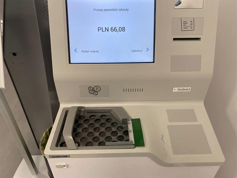 Automat do wymiany monet w NBP - wymieniarka